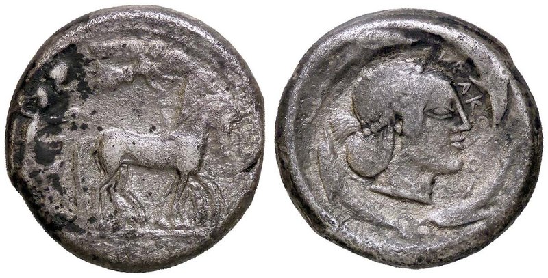 GRECHE - SICILIA - Siracusa (485-425 a.C.) - Tetradracma - Quadriga a d.; sopra ...