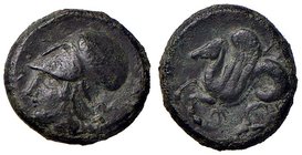 GRECHE - SICILIA - Siracusa (425-IV sec. a.C.) - Litra - Testa elmata di Atena a s. /R Ippocampo a s. Mont. 5078; S. Ans. 434 (AE g. 5,44)
BB+