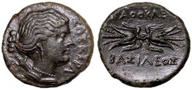 GRECHE - SICILIA - Siracusa - Agatocle (317-289 a.C.) - AE 22 - Busto di Artemide a d. con faretra sulla spalla /R Fulmine alato Mont. 5184; S. Ans. 7...