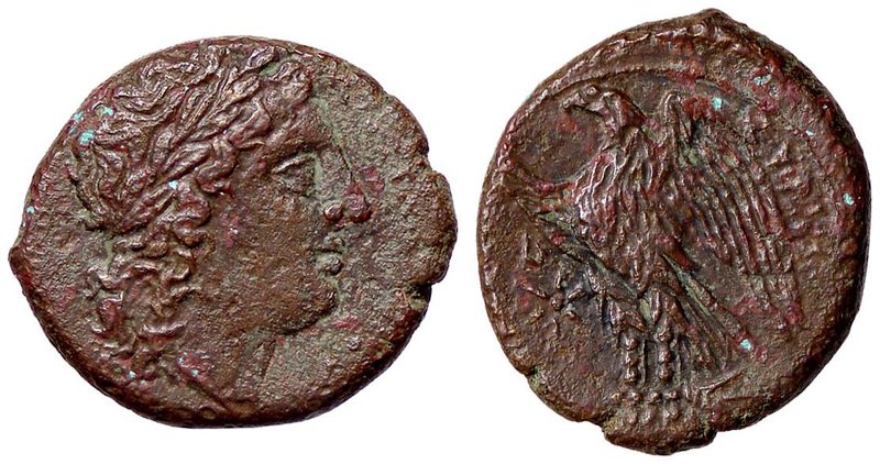 GRECHE - SICILIA - Siracusa - Icetas (287-278 a.C.) - AE 20 - Testa di Zeus a d....