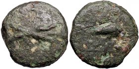 ROMANE REPUBBLICANE - AES GRAVE - Roma (289-225 a.C.) - Triente - Fulmine tra quattro globetti /R Delfino verso d.; sotto, quattro globetti Cr. 14/3; ...