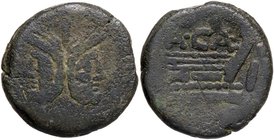 ROMANE REPUBBLICANE - ANONIME - Monete con simboli o monogrammi (211-170 a.C.) - Asse - Testa di Giano /R Prua di nave a d.; sopra A. CAE Cr. 174/1 (A...