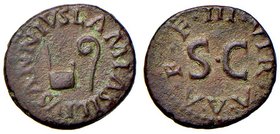 ROMANE IMPERIALI - Augusto (27 a.C.-14 d.C.) - Quadrante - Simpulum und Lituus /R SC entro scritta circolare C. 339; 421 (AE g. 3)
BB+
