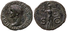 ROMANE IMPERIALI - Claudio (41-54) - Asse - Testa a s. /R Pallade andante a d. con lancia e scudo C. 84; RIC 100 (AE g. 10,2)
BB+