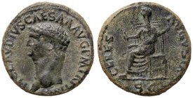 ROMANE IMPERIALI - Claudio (41-54) - Asse - Testa a s. /R Cerere velata seduta a s. con spighe e torcia C. 1 (AE g. 12,8)
BB