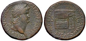 ROMANE IMPERIALI - Nerone (54-68) - Sesterzio - Testa laureata a d. /R Tempio di Giano con porta a d. C. 146; RIC 438 (AE g. 23,22)
bel BB