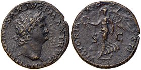 ROMANE IMPERIALI - Nerone (54-68) - Asse - Testa laureata a d. /R La Vittoria andante a s. con corona e palma C. 343 (AE g. 11,95) Ritocchi
BB+