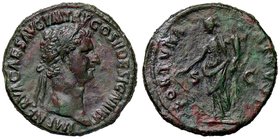 ROMANE IMPERIALI - Nerva (96-98) - Dupondio - Testa radiata a d. /R La Fortuna stante a s. con timone e cornucopia C. 62 (AE g. 9,62) Ex CNG 187, lott...