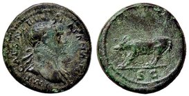 ROMANE IMPERIALI - Traiano (98-117) - Quadrante - Busto laureato a d. /R Lupa andante a s. C. 340 (AE g. 3,02)
BB