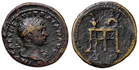 ROMANE IMPERIALI - Traiano (98-117) - Quadrante - Testa laureata a d. /R Tavola da gioco con urna e corona C. 349; RIC 687 (AE g. 3,43)
BB