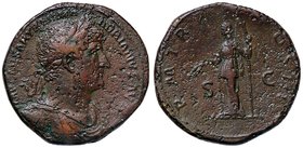 ROMANE IMPERIALI - Adriano (117-138) - Sesterzio - Busto laureato, drappeggiato e corazzato a d. /R Cerere stante a s. con spighe e torcia C. 1075 (20...