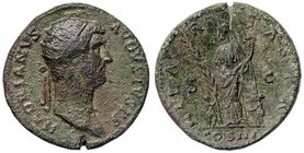 ROMANE IMPERIALI - Adriano (117-138) - Dupondio - Testa radiata a d. /R La Felicità stante a s. con cornucopia e palma; ai suoi lati, due fanciulli C....