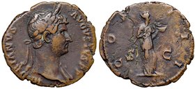 ROMANE IMPERIALI - Adriano (117-138) - Asse - Testa laureata a d. /R La Salute stante a d. alimenta un serpente che tiene nelle braccia C. 369 (AE g. ...