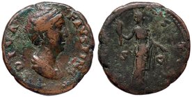 ROMANE IMPERIALI - Faustina I (moglie di A. Pio) - Asse - Busto drappeggiato a d. /R Vesta stante a s. con torcia e spighe (AE g. 12,73)
BB/qBB