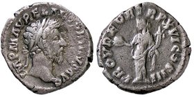 ROMANE IMPERIALI - Marco Aurelio (161-180) - Denario - Testa laureata a d. /R La Provvidenza stante a s. con globo e cornucopia (AG g. 2,9)
bel BB