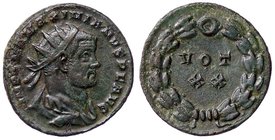 ROMANE IMPERIALI - Massimiano Ercole (286-310) - Antoniniano - Busto radiato e corazzato a d. /R Scritta entro corona C. 675 (MI g. 3,53)
qSPL