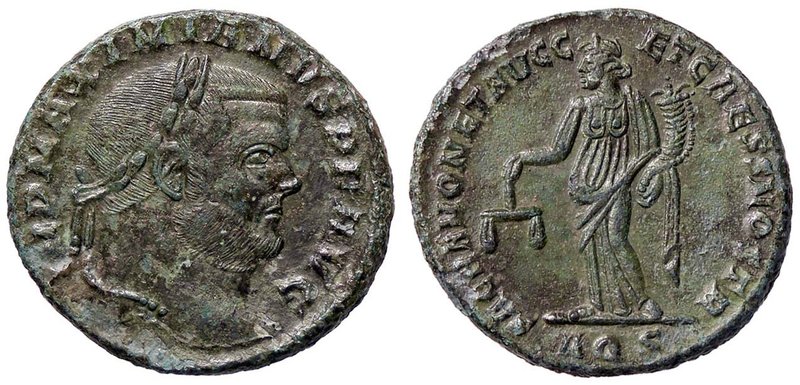 ROMANE IMPERIALI - Massimiano Ercole (286-310) - Follis (Aquileia) - Testa laure...