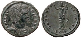 ROMANE IMPERIALI - Galeria Valeria (moglie di Galerio) - Follis (Heraclea) - Busto drappeggiato e diademato a d. /R Venere velata stante a s. con una ...