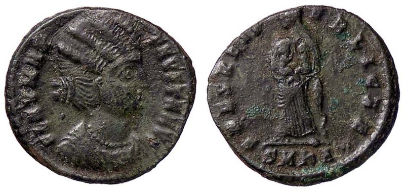 ROMANE IMPERIALI - Fausta (moglie di Costantino I) - AE 3 - Busto drappeggiato a...