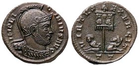 ROMANE IMPERIALI - Licinio I (308-324) - Follis (Ticinum) - Busto corazzato con elmo a d. /R Stendardo tra due prigionieri C. 188 (MI g. 2,77)
BB-SPL