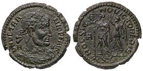 ROMANE IMPERIALI - Vetranio (350) - Maiorina (Siscia) - Busto diademato e drappeggiato a d. /R Vetranio stante a s. con labaro e scettro; dietro, una ...