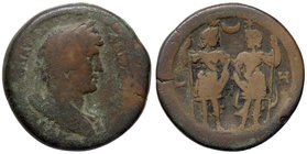 ROMANE PROVINCIALI - Adriano (117-138) - AE 35 (Alessandria) - Busto laureato e corazzato a d. /R I Dioscuri stanti con lancia e parazonium, stella so...
