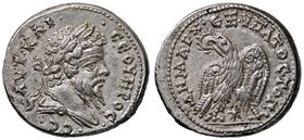 ROMANE PROVINCIALI - Settimio Severo (193-211) - Tetradracma (Antiochia ad Orontem) - Testa laureata a d. /R Aquila stante con testa a s., corona nel ...