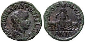 ROMANE PROVINCIALI - Gordiano III (238-244) - AE 27 (Viminacium) - Busto laureato e drappeggiato a d. /R La Moesia stante tra toro e leone; in esergo,...