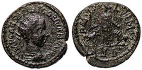 ROMANE PROVINCIALI - Gordiano III (238-244) - AE 22 (Viminacium) - Busto radiato e drappeggiato a d. /R La Moesia stante tra toro e leone; in esergo, ...