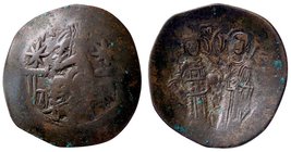 BIZANTINE - Manuele I (1143-1180) - Tetarteron - Cristo seduto in trono /R Manuele stante con labaro incoronato dalla Vergine Ratto 2127/2134; Sear 19...