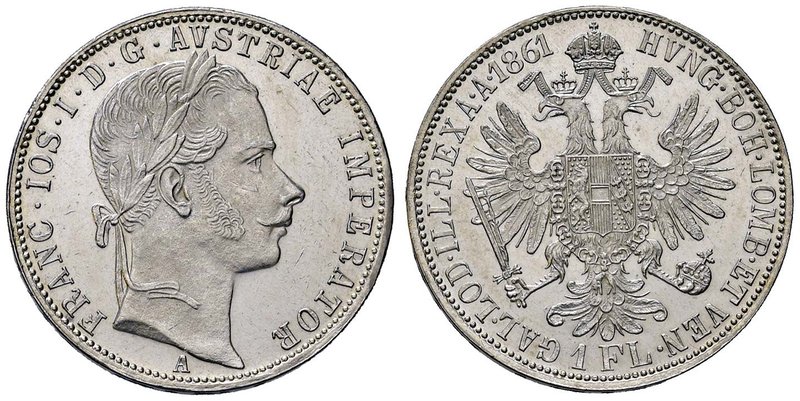 ESTERE - AUSTRIA - Francesco Giuseppe (1848-1916) - Fiorino 1861 A Kr. 2244 AG S...