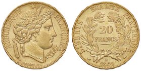 ESTERE - FRANCIA - Seconda Repubblica (1848-1852) - 20 Franchi 1849 A Kr. 762 NC AU
SPL