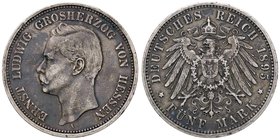 ESTERE - GERMANIA - HESSE DARMSTADT - Ernst Ludwig (1892-1918) - 5 Marchi 1895 A Kr. 369 AG
BB-SPL
