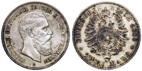ESTERE - GERMANIA - PRUSSIA - Federico III (1888) - 2 Marchi 1888 A Kr. 510 AG Segnetto al D/ e ossidazioni
qFDC