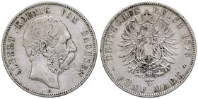 ESTERE - GERMANIA - SASSONIA - Albert (1873-1902) - 5 Marchi 1875 E Kr. 1237 AG Colpetto
qBB/BB
