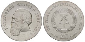 ESTERE - GERMANIA - Repubblica Democratica (1949-1990) - 20 Marchi 1970 - Engels Kr. 28 AG
FDC