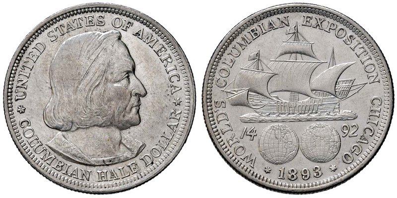 ESTERE - U.S.A. - Mezzo dollaro 1893 - Esposizione Mondiale Columbia AG
qFDC/FD...