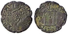 ZECCHE ITALIANE - ANCONA - Gregorio XIII (1572-1585) - Quattrino - Stemma ovale in cornice a volute /R Porta Santa CNI 54; Munt. 316 R (MI g. 0,61)
q...