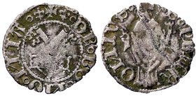 ZECCHE ITALIANE - BOLOGNA - Anonime dei Pontefici (1360-1450) - Quattrino - Chiavi decussate /R San Petronio benedicente con la d. e la città nella s....