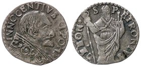 ZECCHE ITALIANE - BOLOGNA - Innocenzo XI (1676-1689) - Doppio Bolognino - Busto a d. con fiorami sul piviale /R San Petronio CNI 87; Munt. 234 RR MI
...
