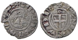 SAVOIA - Amedeo VI il Conte Verde (1343-1383) - Forte nero - A gotica tra 4 rosette /R Scudo sabaudo sormontato da crocetta MIR 88c R (MI g. 0,65)
qB...