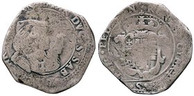 SAVOIA - Carlo Emanuele II, reggenza (1638-1648) - Mezza lira 1641 - Busti del Duca e della Reggente accollati a d.; sotto all'esergo data /R Scudo in...
