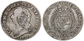SAVOIA - Carlo Emanuele III (1730-1773) - Mezzo scudo 1756 Mont. 174 R AG
MB-BB