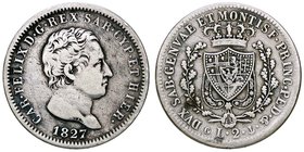 SAVOIA - Carlo Felice (1821-1831) - 2 Lire 1827 G Pag. 87; Mont. 80 AG
meglio di MB