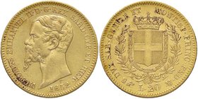 SAVOIA - Vittorio Emanuele II (1849-1861) - 20 Lire 1852 T Pag. 342; Mont. 6 AU
qSPL