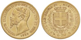 SAVOIA - Vittorio Emanuele II (1849-1861) - 20 Lire 1859 T Pag. 355; Mont. 22 AU
BB/SPL