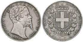 SAVOIA - Vittorio Emanuele II (1849-1861) - 5 Lire 1861 T Pag. 390; Mont. 61 RR AG
qBB