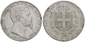 SAVOIA - Vittorio Emanuele II (1849-1861) - 5 Lire 1861 T Pag. 390; Mont. 61 RR AG
meglio di MB