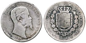 SAVOIA - Vittorio Emanuele II (1849-1861) - Lira 1850 G Pag. 401; Mont. 75 RRR AG
B/MB