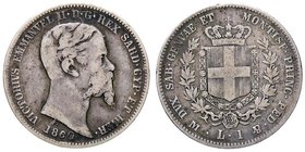 SAVOIA - Vittorio Emanuele II (1849-1861) - Lira 1860 M Pag. 416; Mont. 90 AG
qBB